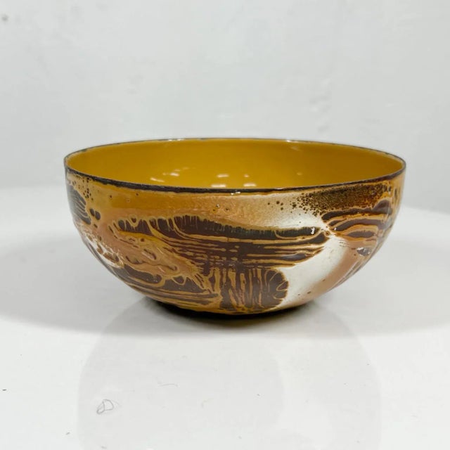 Metal 1960s Hanova of Pasadena Brown Enamel Lava Bowl California For Sale - Image 7 of 8