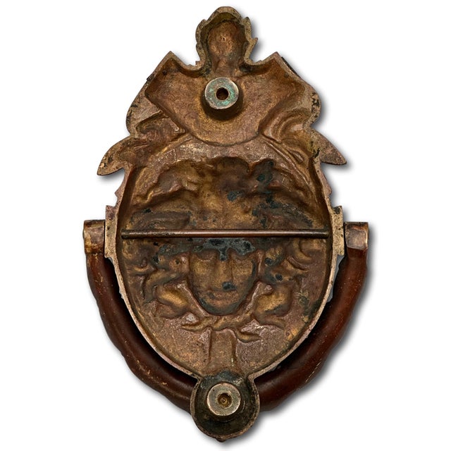 Large Size - Outstanding Authentic Antique Victorian Solid Bronze Medusa - Gorgon Door Knocker Circa Late 19th Century For Sale - Image 16 of 17
