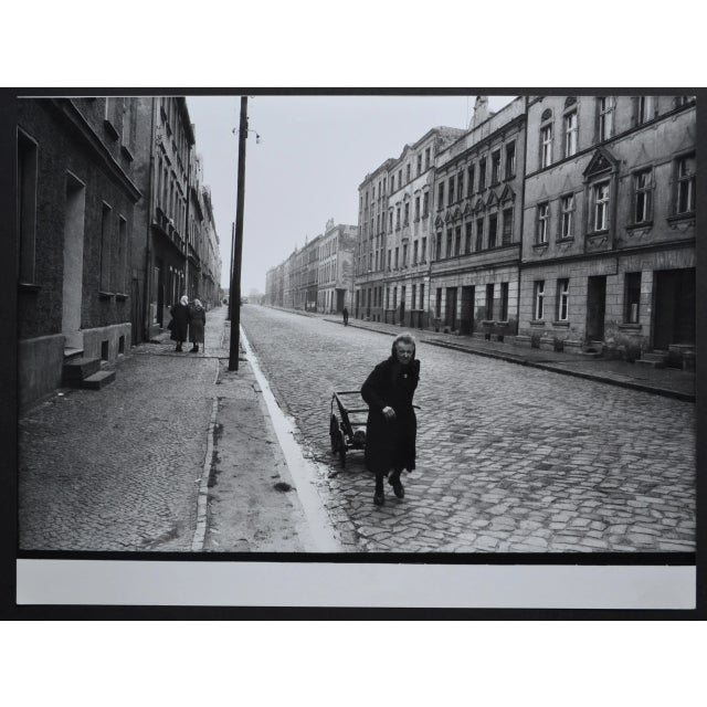 Elder Woman Walking Down the Street with Her Handcart by Rolf Gillhausen, 1940s For Sale