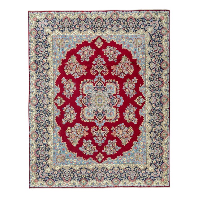 Hand-Knotted Oriental Rug in Red For Sale
