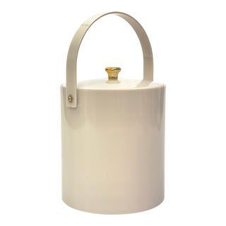 Classic Mushroom-Colored Acrylic Ice Bucket by Irvinware For Sale
