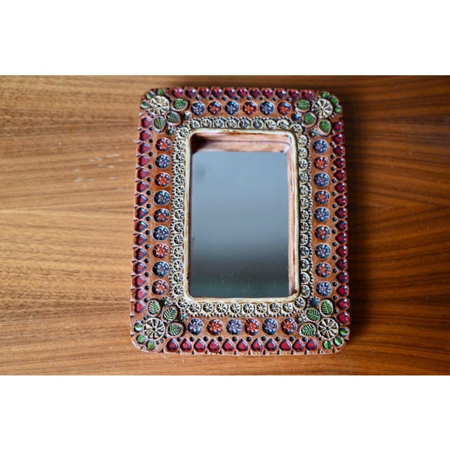 Handcrafted Ceramic Wall Mirror, Vallauris, 1960s For Sale - Image 10 of 10