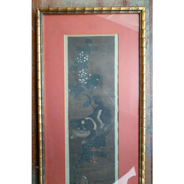 We are selling this charming small scale Chinese scroll painting on silk. This painting has unusually small scale and is...