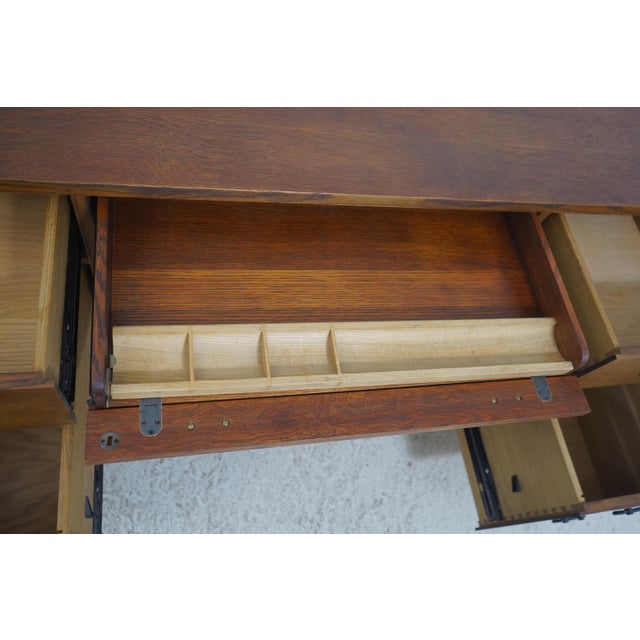 Stickley Stickley Large Mission Oak Arts & Crafts Executive Desk For Sale - Image 4 of 18