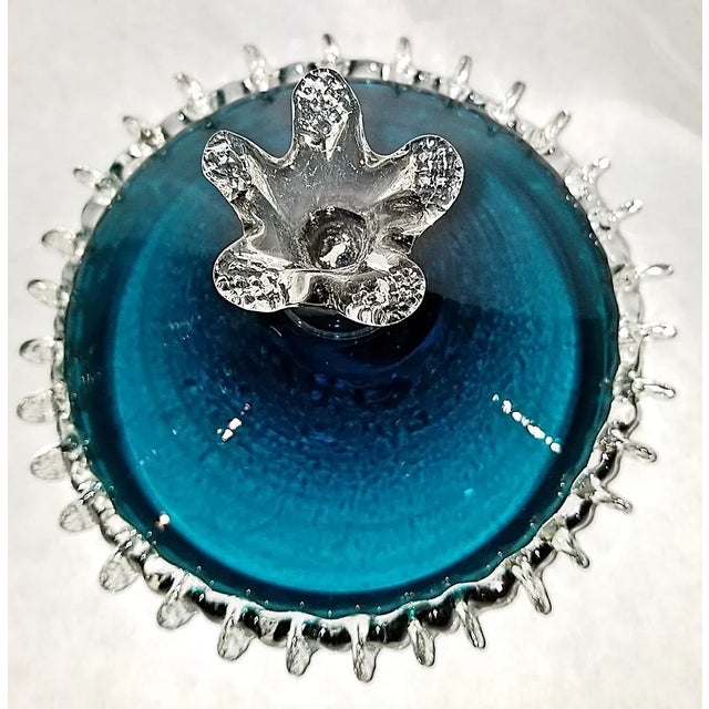 1920s 1920s Empoli Tuscan Glass Compote For Sale - Image 5 of 8