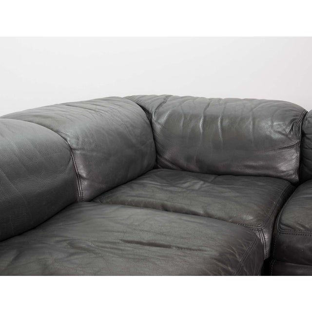 Modular Jeep Sofa in Grey Leather, 1970s, Set of 4 For Sale - Image 6 of 18