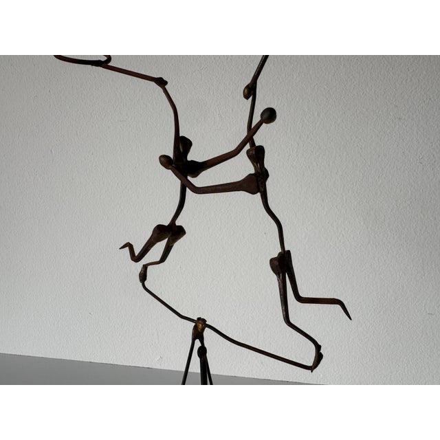 Vintage Balancing Kinetic Brutalist Metal Sculpture For Sale - Image 4 of 11