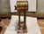 This is a 1900s vintage French portico clock decor. It has a red marble base and pillars with bronze mounts. The clock...