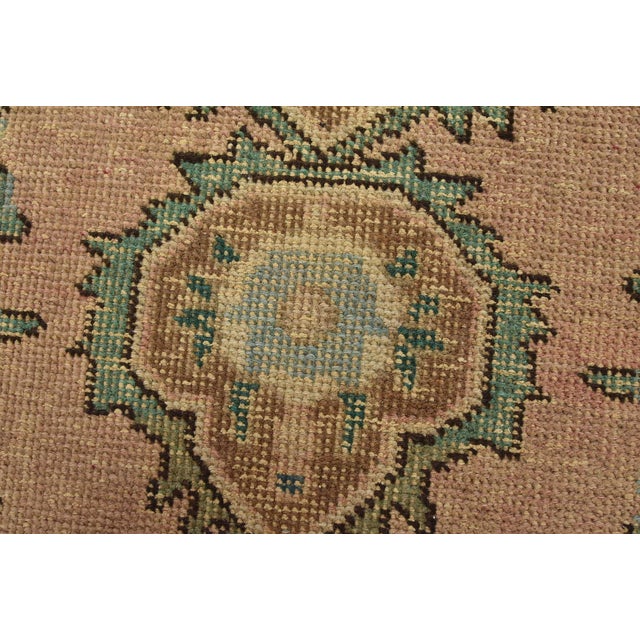 1980s Tabriz Rug 6’2” X 9′ Pink Wool Vintage Distressed Hand-Knotted Oriental Carpet For Sale - Image 5 of 15