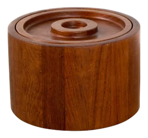 1960s Scandinavian Jens Quistgaard Ihq Dansk Staved Teak Banded Ice Bucket