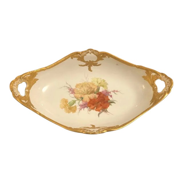 Vintage Kpm Hand Painted Porcelain and Gilt Bowl For Sale