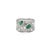 Art Deco Bochic 925 Silver Green Zirconia Cocktail Wide Band Ring- Size 7 For Sale - Image 3 of 11