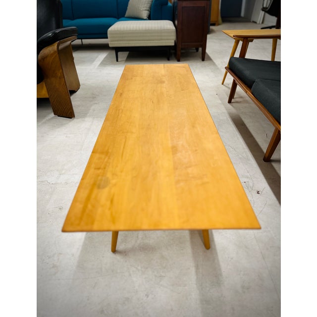 Mid-Century Modern Unmarked + Refinished Paul McCobb Planner Group Maple Coffee Table | Platform Bench + Manufactured by Winchendon Furniture Company For Sale - Image 3 of 4