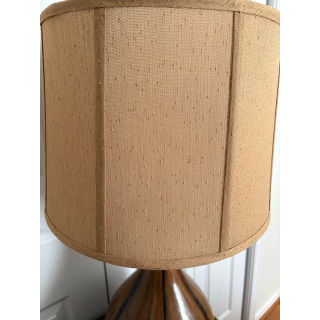 Art Deco Mid Century Modern Style Slender Brown Table Lamp For Sale - Image 3 of 8