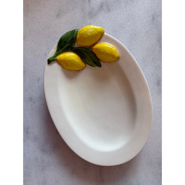 Pair of San Marco Nove Italian Majolica small oval platters or plates featuring a glossy finish and beautiful hand painted...