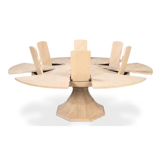2020s Bleached Oak Expanding Dining Table - 85 1/2" For Sale - Image 5 of 11