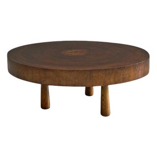 Vintage Organic Coffee Table with Tree Trunk Top, 1950s For Sale