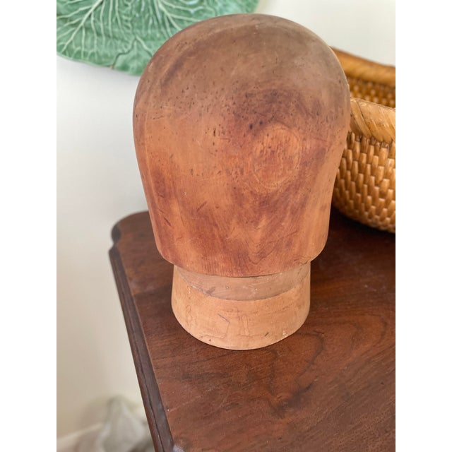 1900 - 1909 Antique Primitive Turned Wood Rotating Hat/Wig Display Stand Form Block For Sale - Image 5 of 8
