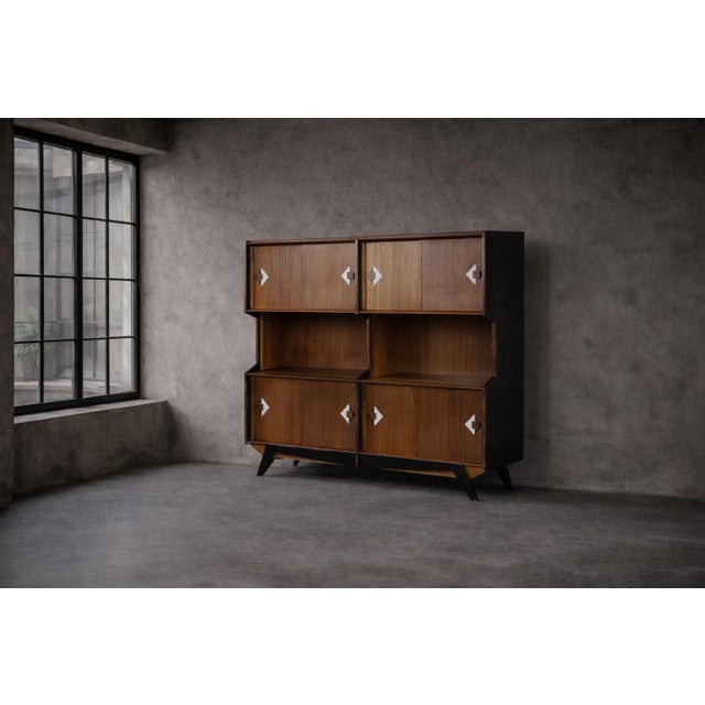 Mid-Century Danish Modern Teak Buffet with Hand-Painted Pattern, 1950s For Sale - Image 6 of 17