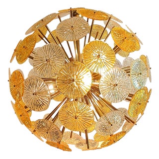 Sputnik Lamp with Orange Murano Discs, 1950s For Sale