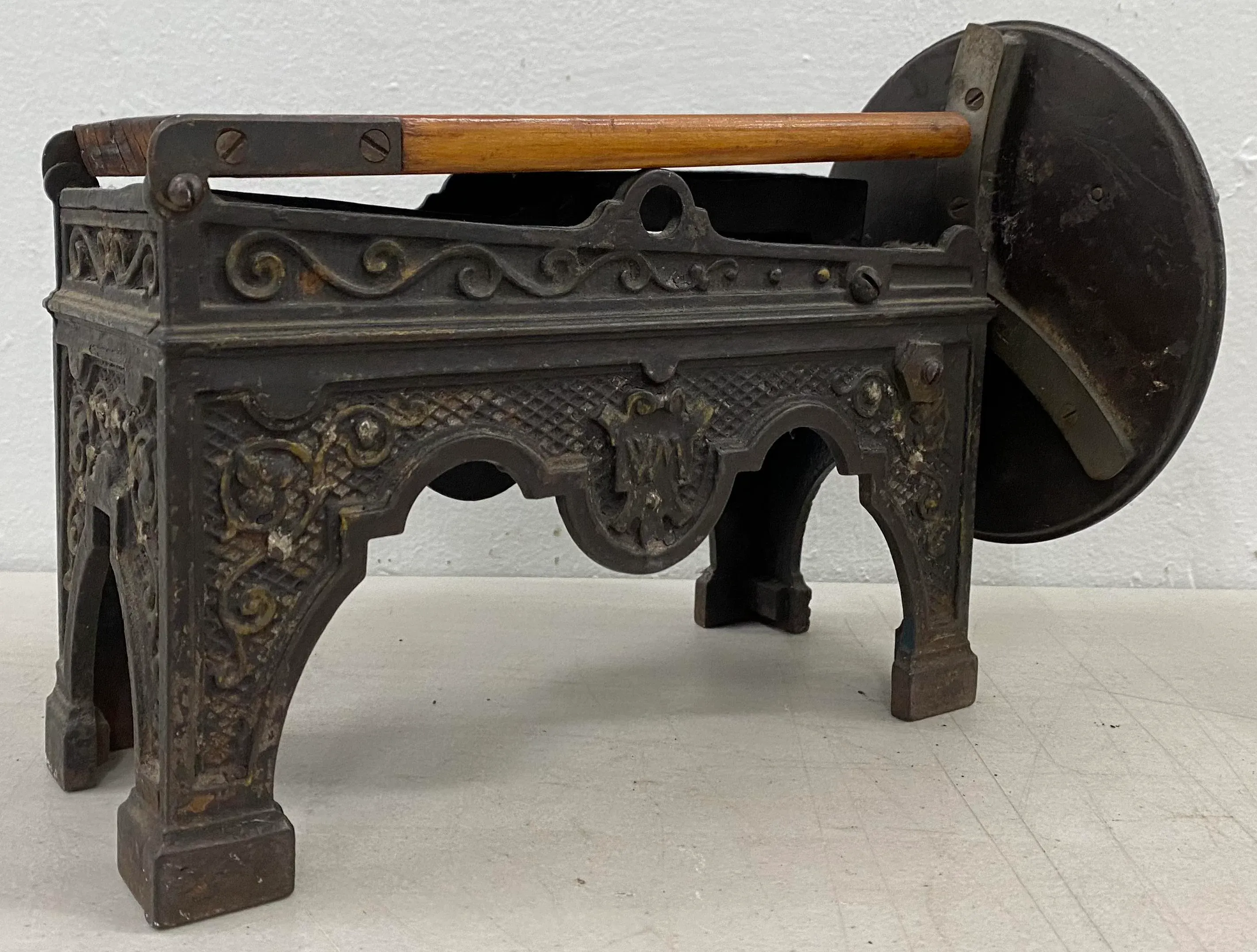 19th Century Cast Iron & Maple Tobacco Cutter / Shredder