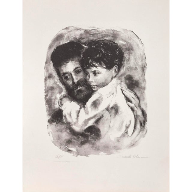 Paternal Embrace, Sandu Liberman Lithograph, Signed and Numbered in Pencil For Sale