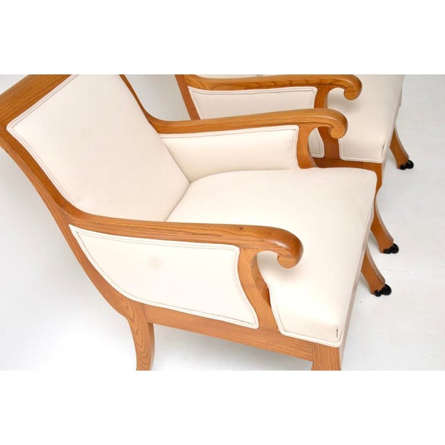 Antique Neo-Classical Swedish Elm Chairs, 1890s, Set of 2 For Sale - Image 6 of 14
