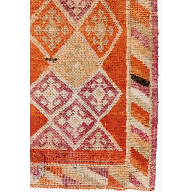 1940s Vintage Orange Turkish Oushak Runner 2ft 5in X 12ft 4in For Sale - Image 5 of 8
