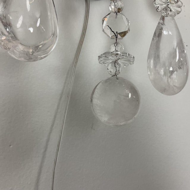 Late 19th Century Electrified French Bronze Wall Sconces With Rock Crystal - a Pair For Sale - Image 14 of 16