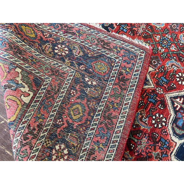 Red Antique Persian Bidjar Rug For Sale - Image 8 of 9