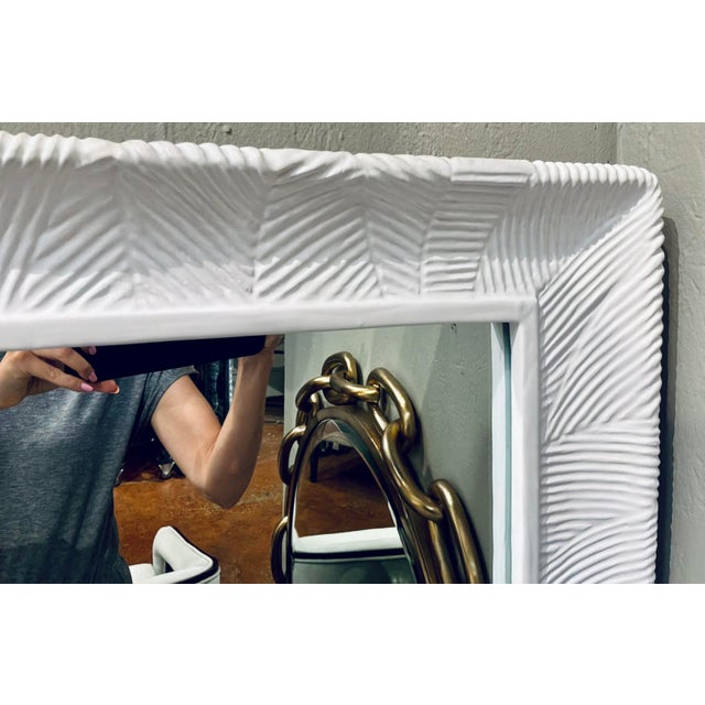 Made Goods Made Goods Modern Textured White Resin Thiago Wall Mirror For Sale - Image 4 of 6