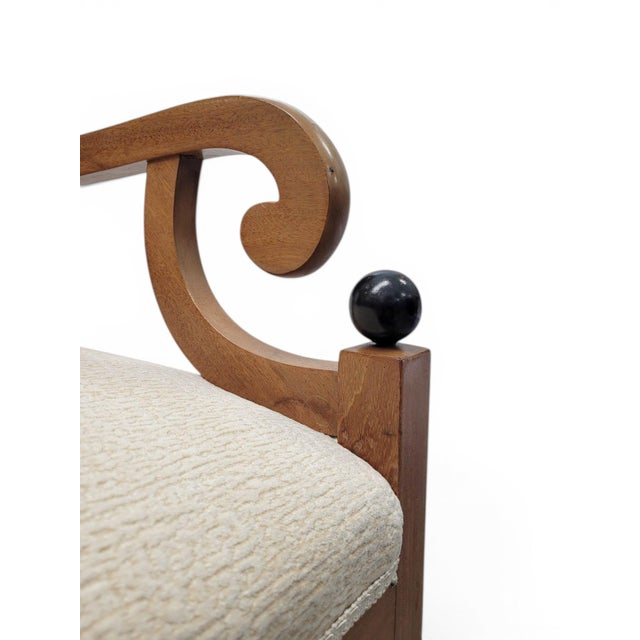 Early 20th Century Pair of Biedermeier Style Satinwood and Ebonized Armchairs For Sale - Image 10 of 12