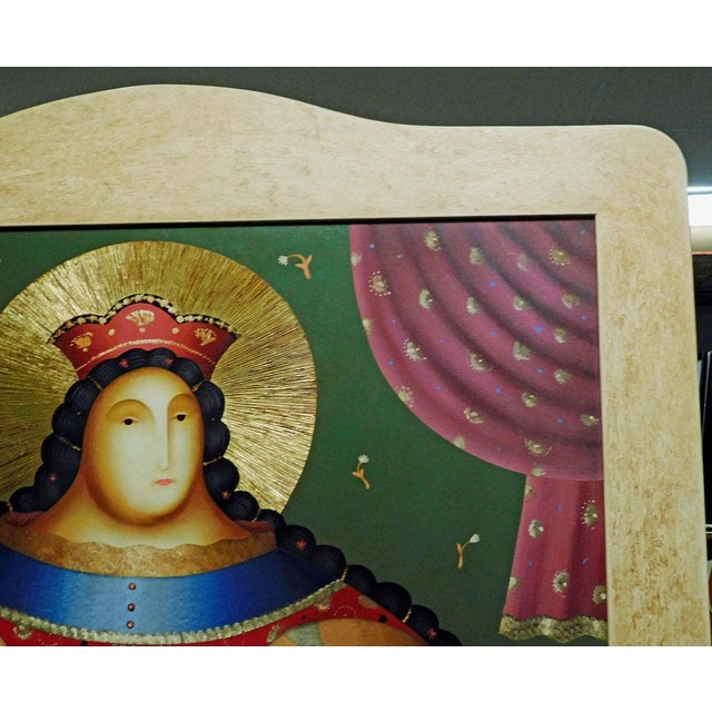 Impressionist Anton Arkhipov Madonna Christ Original Painting on Canvas Artist Framed Listed For Sale - Image 3 of 11