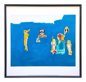 Jean Michel Basquiat Estate Framed Lithograph Fine Art Print " King Zulu " 1986