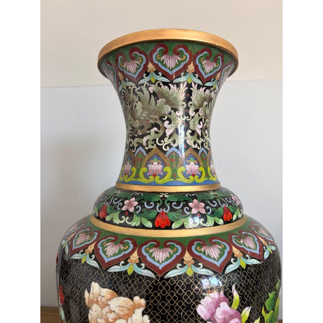 Monumental Mid-Century Phoenix and Peony Floor Vase For Sale In Los Angeles - Image 6 of 9