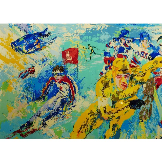 Leroy Neiman LeRoy Neiman "Lake Placid Winter Olympics 1980" Hand Signed Custom Framed For Sale - Image 4 of 9