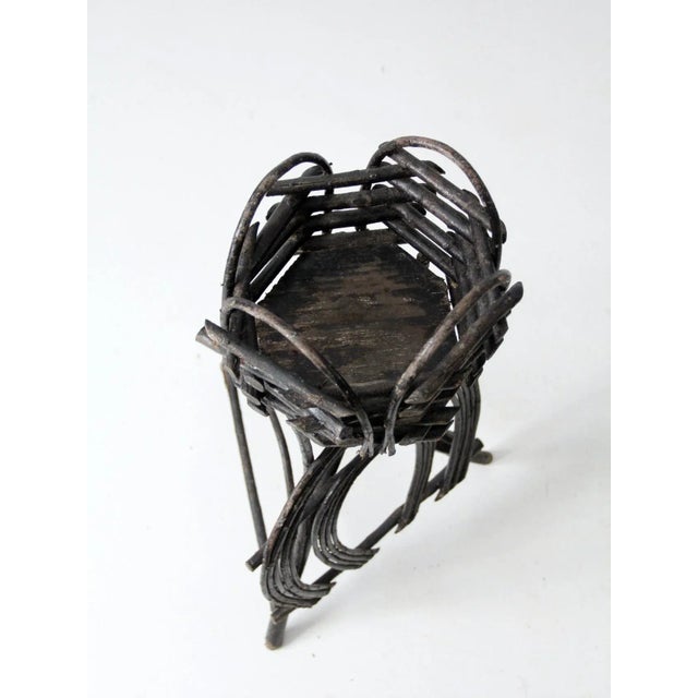 Brown Antique Adirondack Twig Planter Table For Sale - Image 8 of 12
