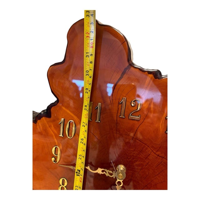 Vintage Sculptural Live-Edge Wood Wall Clock With Organic Tree Form For Sale - Image 4 of 11