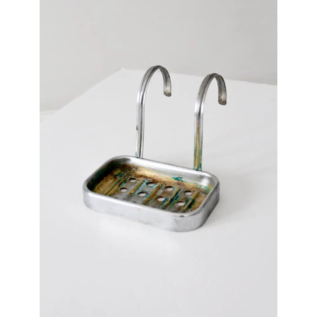 Antique Nickel Plated Brass Soap Dish For Sale - Image 9 of 9