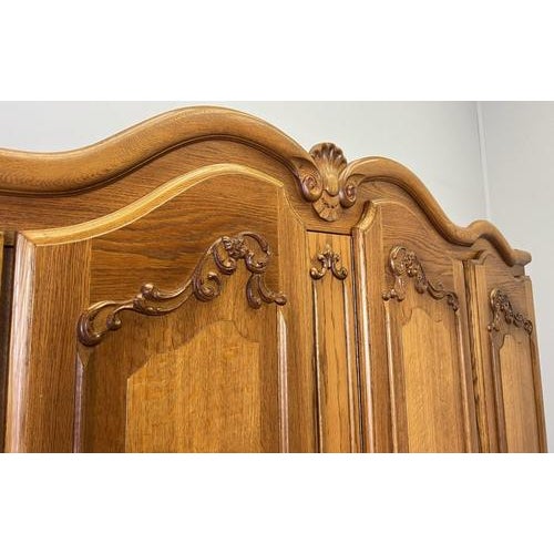 Wood Vintage French Louis XVI Style Wardrobe For Sale - Image 7 of 10