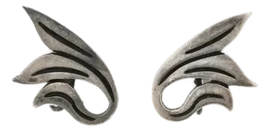 Taxco Mexico Sterling Silver Screwback Earrings