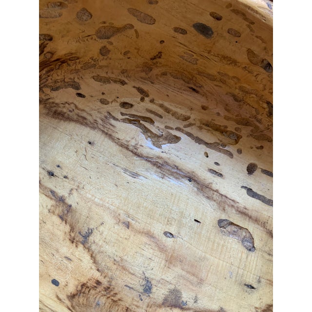 Late 20th Century Large Hand‑Turned Hackberry Wood Live Edge Bowl for ...