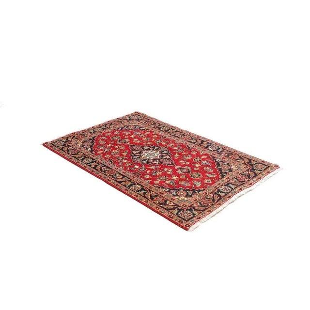 Kashan Rug with Floral Pattern For Sale - Image 3 of 11