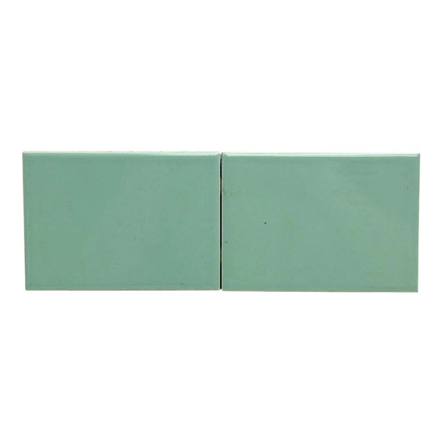 Pair of Vintage Late 20th Century Mint Green Ceramic Wall Tiles Chairish