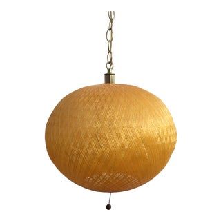 Mid-Century Yellow Spun Fiberglass Swag Light For Sale