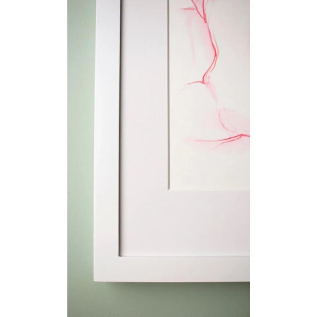 2010s Figurative Original Watercolor Painting "Pink Back" by Michelle Arnold Paine, Framed For Sale - Image 5 of 7