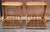 A Pair Mid Century Boho-chic Rattan and leather Magazine Rack Side Tables Measures 18" in width, 12" in depth and 23" in...
