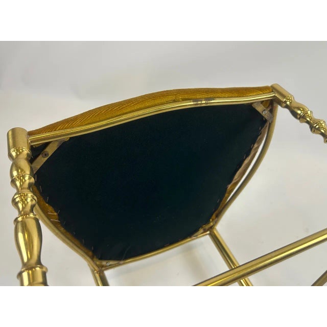 Mid-Century Brass Chiavarine Chair attributed to Giuseppe Gaetano Descalzi for Chiavari, 1960s For Sale - Image 9 of 13