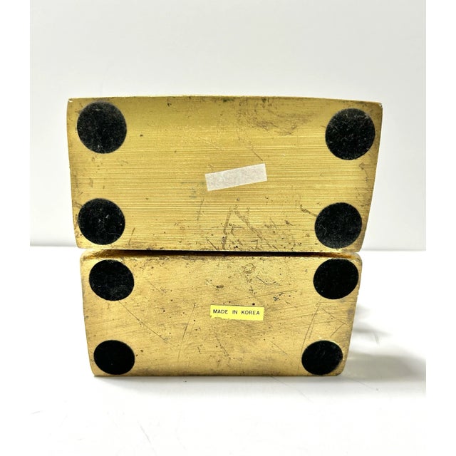 1980s Vintage Gold Gilt Shell Bookends – Neoclassical Rococo Pair For Sale - Image 5 of 6