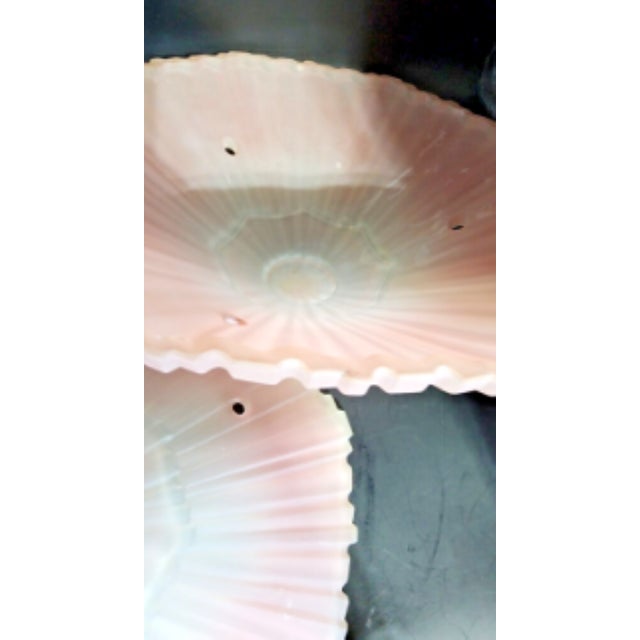 Pair of 1920s Art Deco Pink Glass Fly Catcher Pendant Light Shades For Sale - Image 9 of 9